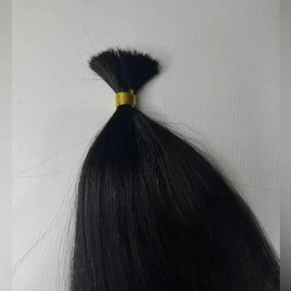 Zury Micro yaki Perm 24” Bulk Hair Extensions 100% Human Hair Black / Auburn NWT - Picture 4 of 6